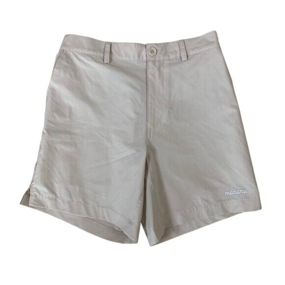 Mañana Surfing Company Beige Quick Dry Board Shorts Mens Small Activewear - Picture 1 of 5